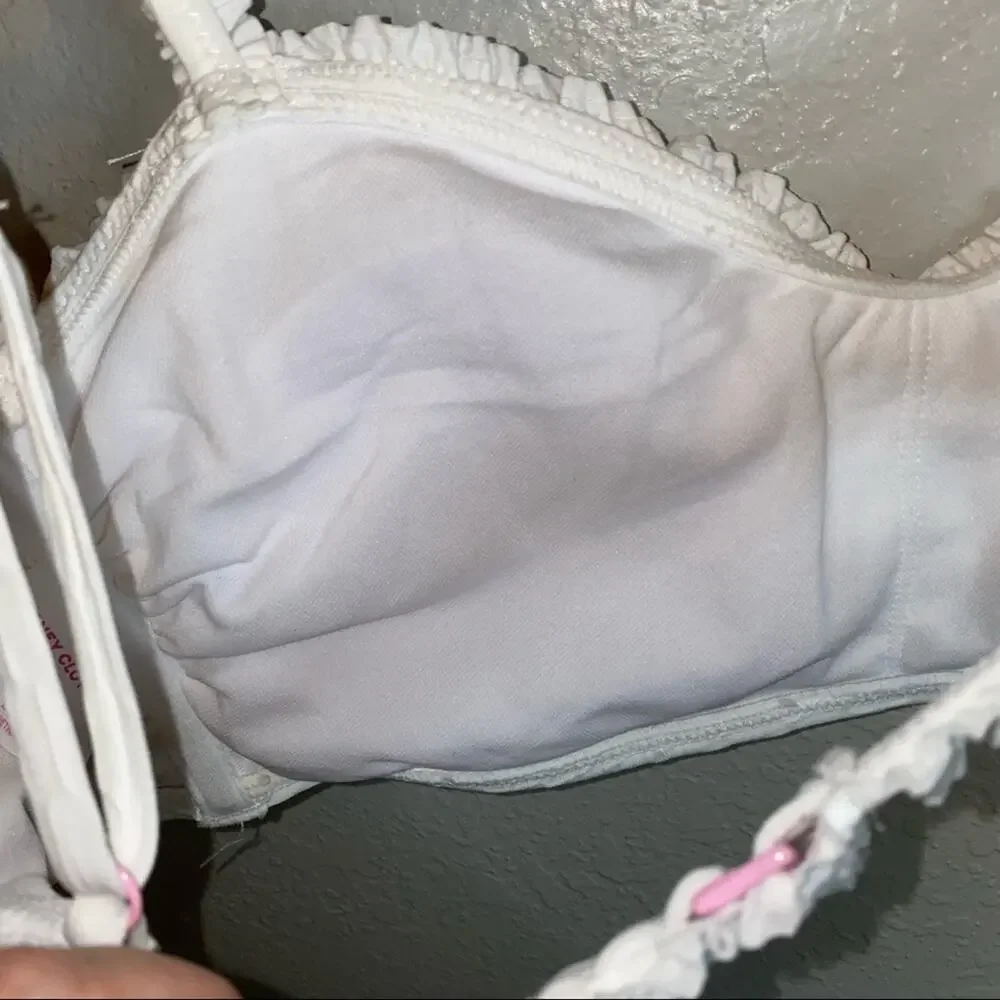 NWOT Stoney Clover Lane x‎ Target White Textured Bikini Top Large Ruffle Strap